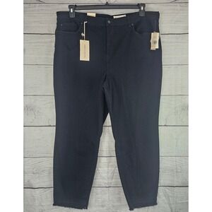 Vince Camuto 24W Ankle Plus Size Jeans - Raw Hem, Black, Stretch NWT 1515